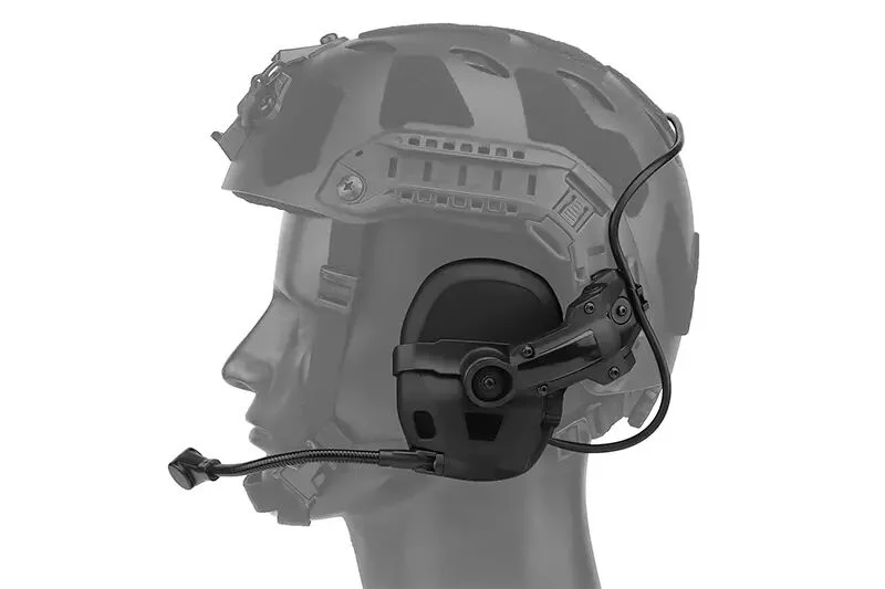 Casco táctico GEN6 Auricular tipo AMP Negro WOSPORT