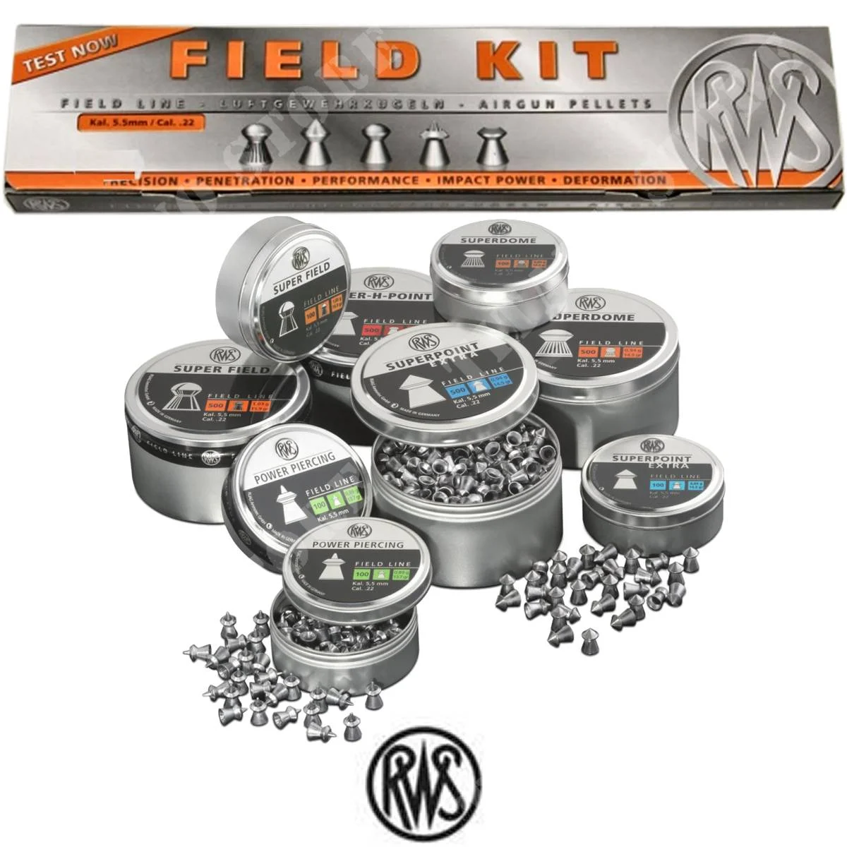 KIT DE CAMPO PLUMBINI CAL 5,5mm 5x100 Pzs RWS (RWS-2319084)