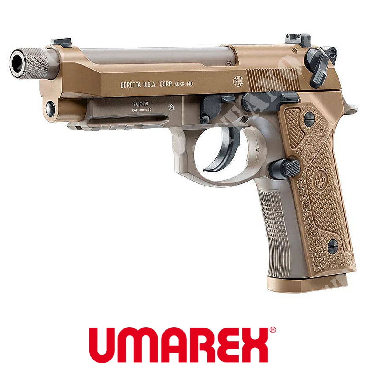 Pistola Beretta M9A3 bronceada, totalmente metálica, 6 mm, Co2, Umarex (2.6396)