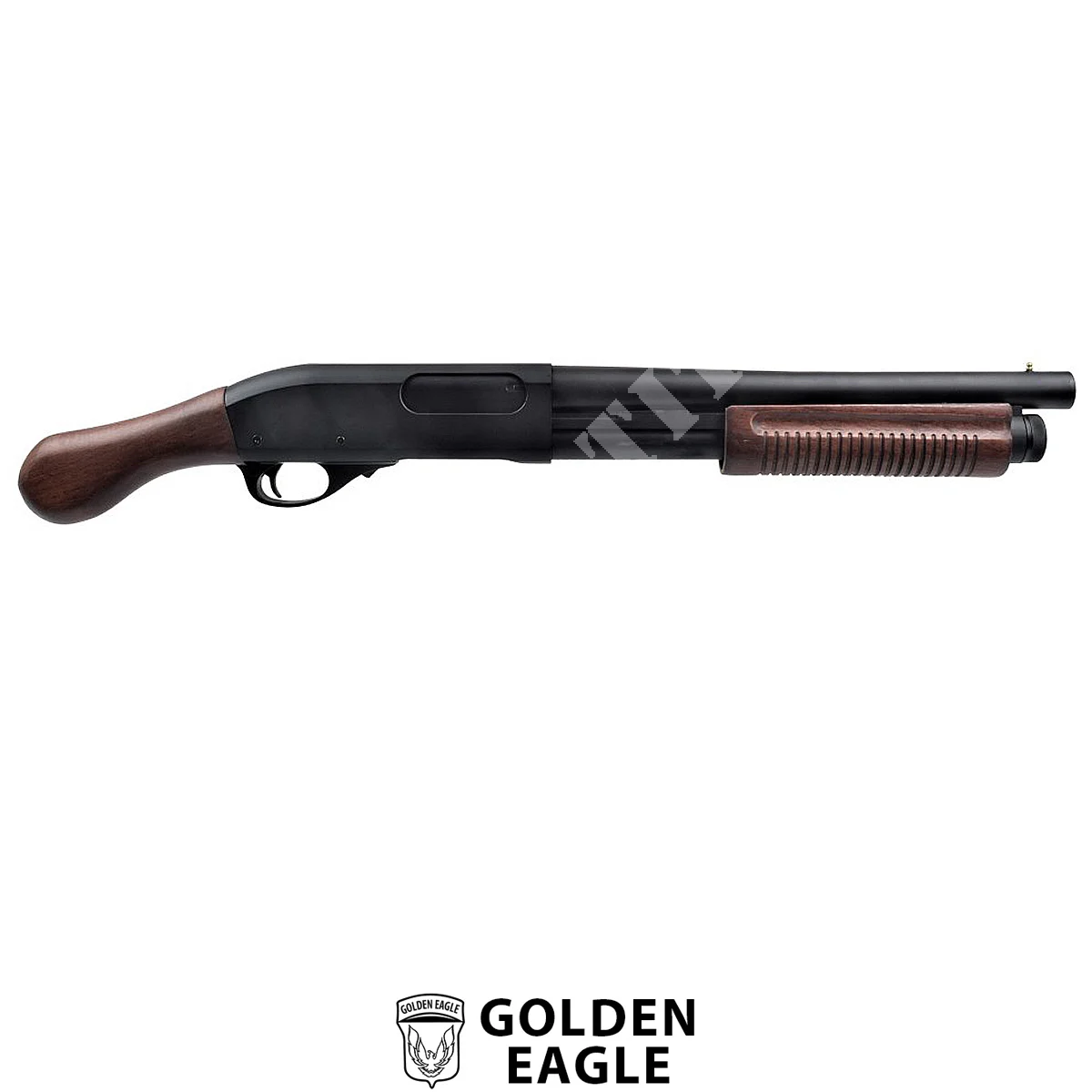 RIFLE CORTO DE BOMBA DE GAS DE MADERA REAL GOLDEN EAGLE (GE-M870SW)