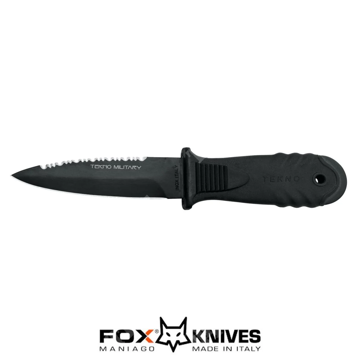 CUCHILLO MILITAR TEKNO SUB INOX + ZORRO DE TEFLON NEGRO (643/11)