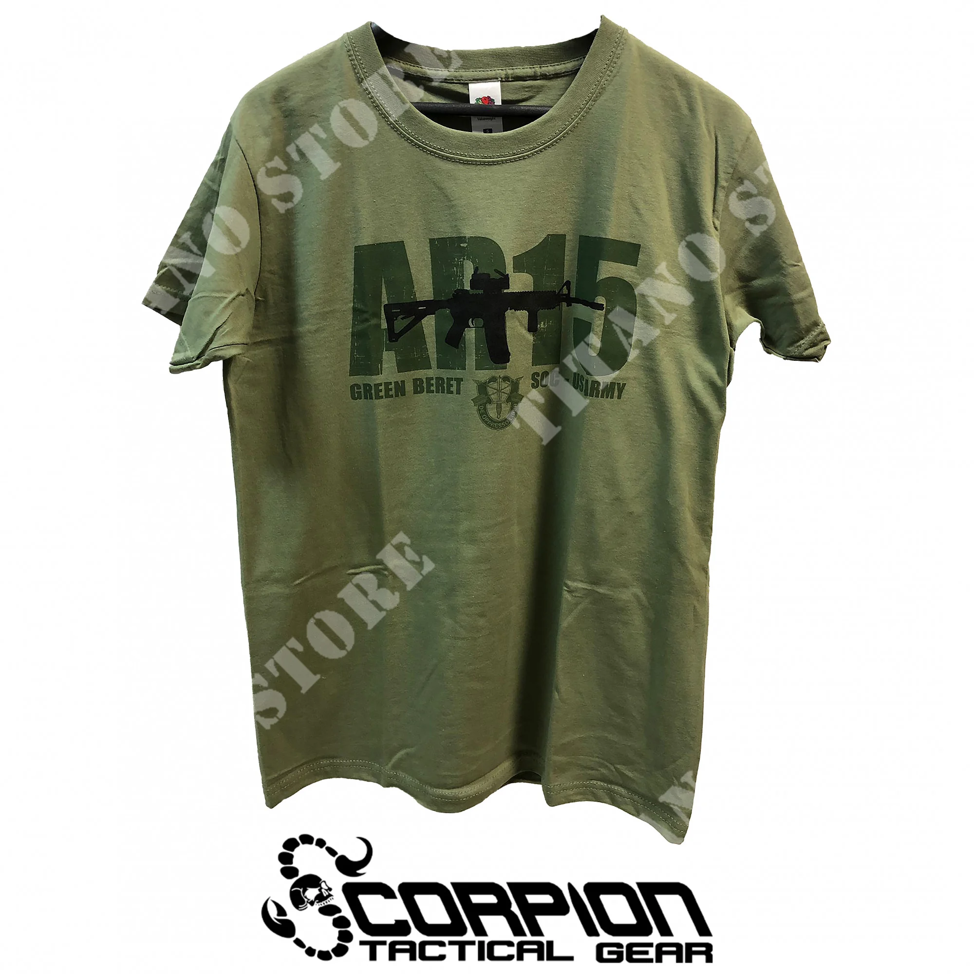 CAMISETA VERDE AR15 SCORPION TACTICAL GEAR (STG-AR15-V)