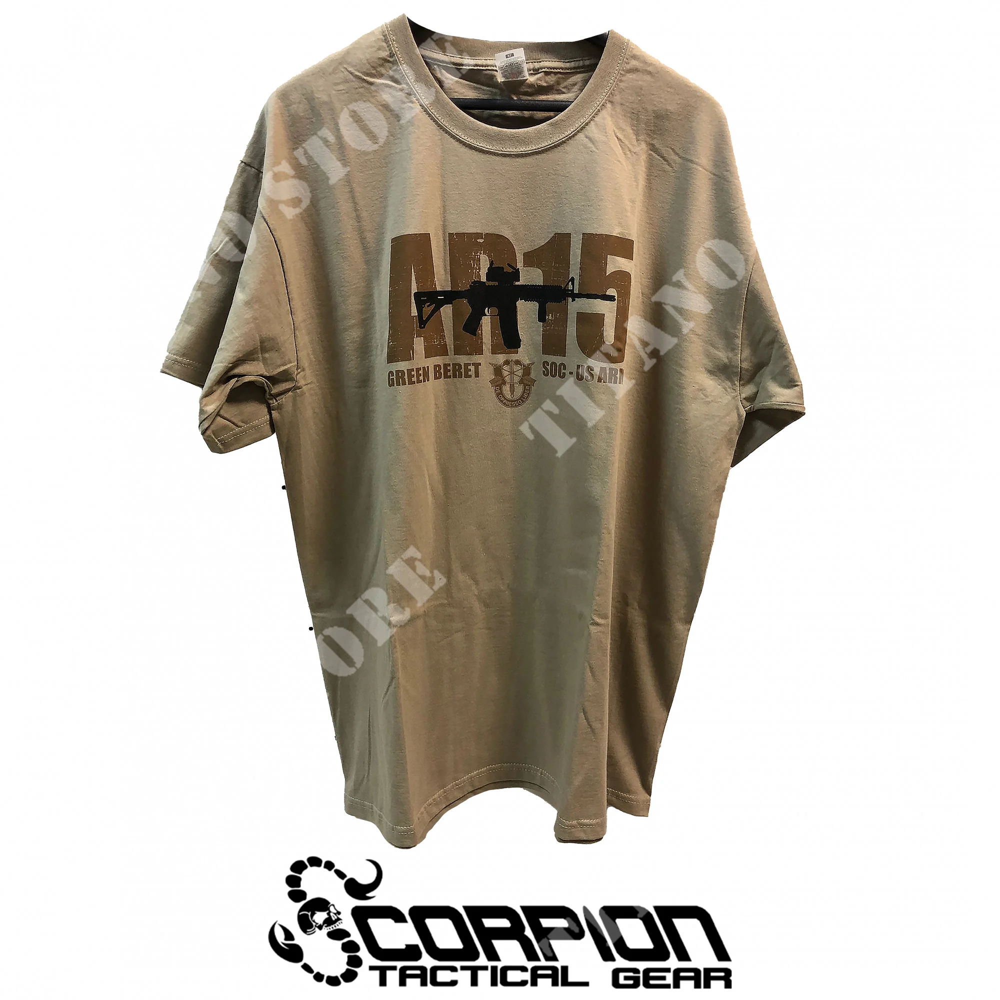 CAMISETA TAN AR15 SCORPION TACTICAL GEAR (STG-AR15-T)