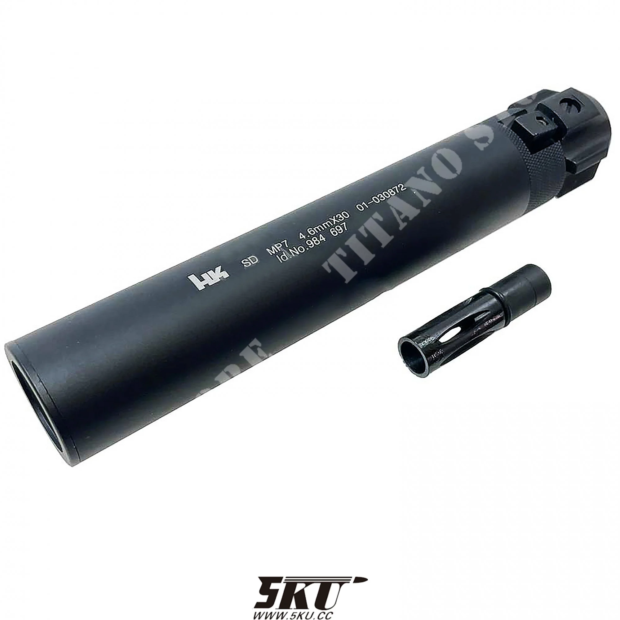 SILENCIADOR QD + OCULTADOR DE FLASH PARA MP7 GBB MARUI 5KU (5KU-84-2)