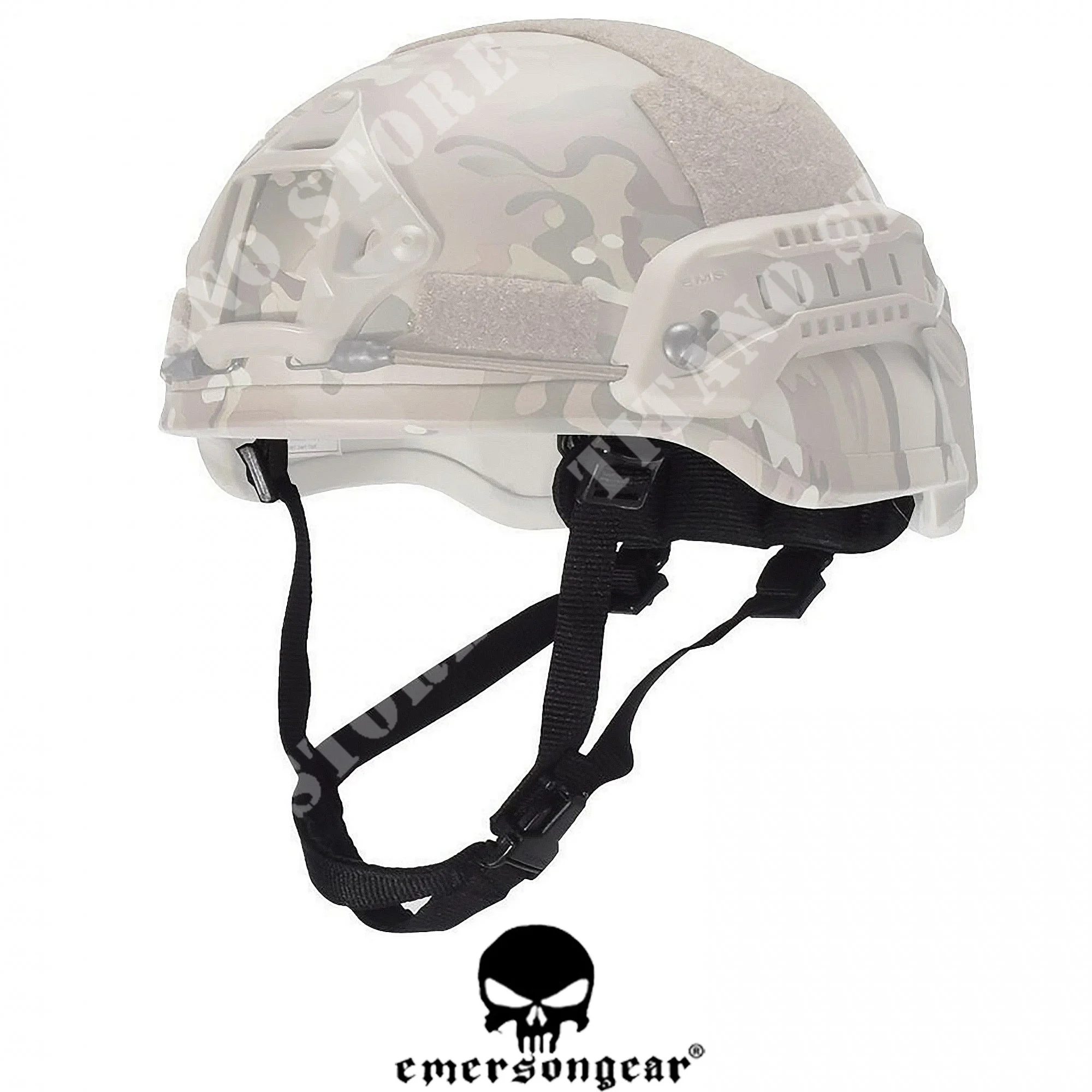 FIJACIÓN DE CINTURÓN DEBAJO DEL CASCO MICH / ACH BLACK EMERSON (EM5660)