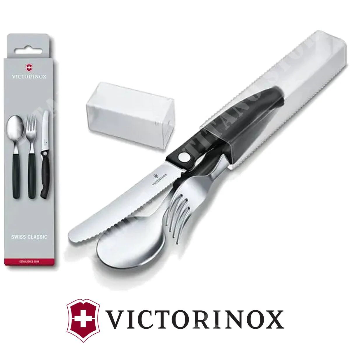 JUEGO DE TRES CUBIERTOS NEGRO SUIZO CLÁSICO VICTORINOX (6.7192.F3)