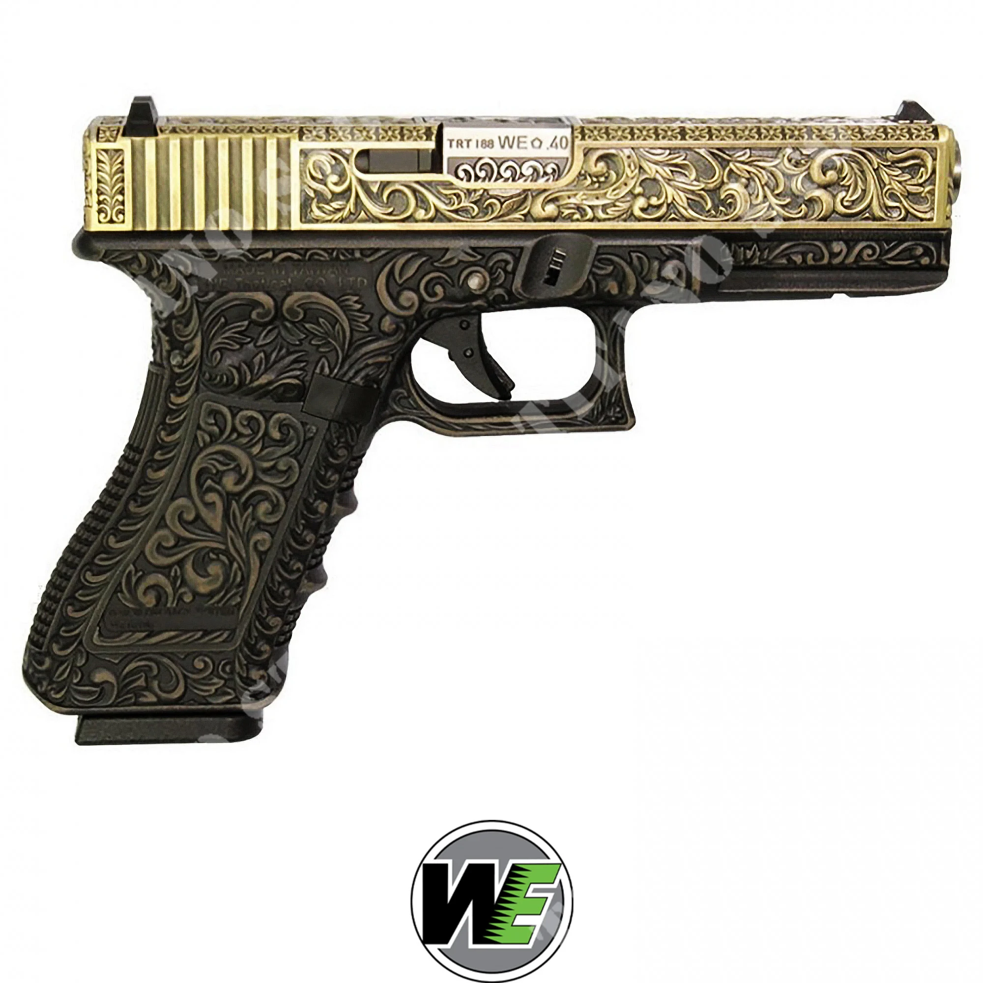 PISTOLA DE GAS G17 CLASSIC ESTAMPADO FLORAL BRONCE WE (WG01FB)