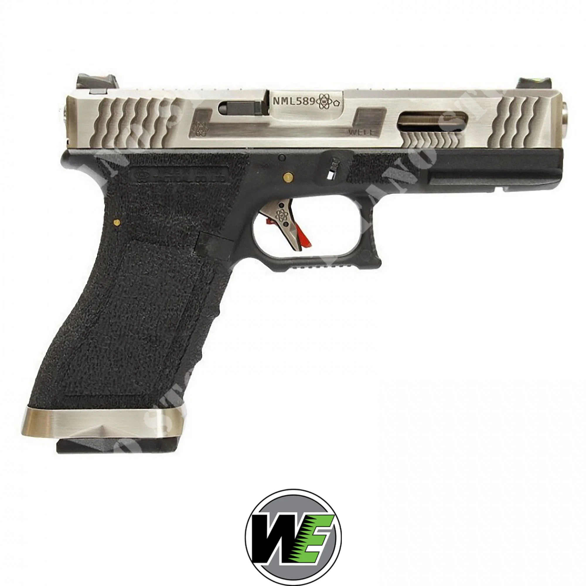 PISTOLA DE GAS G17 FORCE SERIE T7 CUSTOM SILVER WE (WG01WET-7)