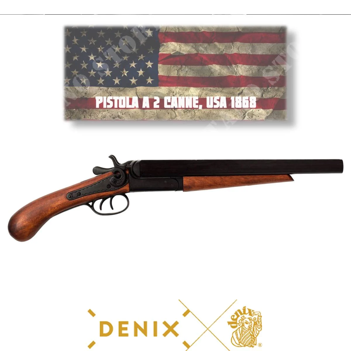 REPLICA PISTOLA 2 CAÑONES USA 1868 DENIX (01114)