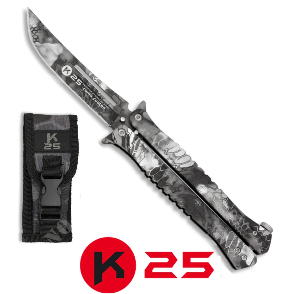CUCHILLO MARIPOSA CAMO NEGRO / PHYTON K25 (K25-02142)