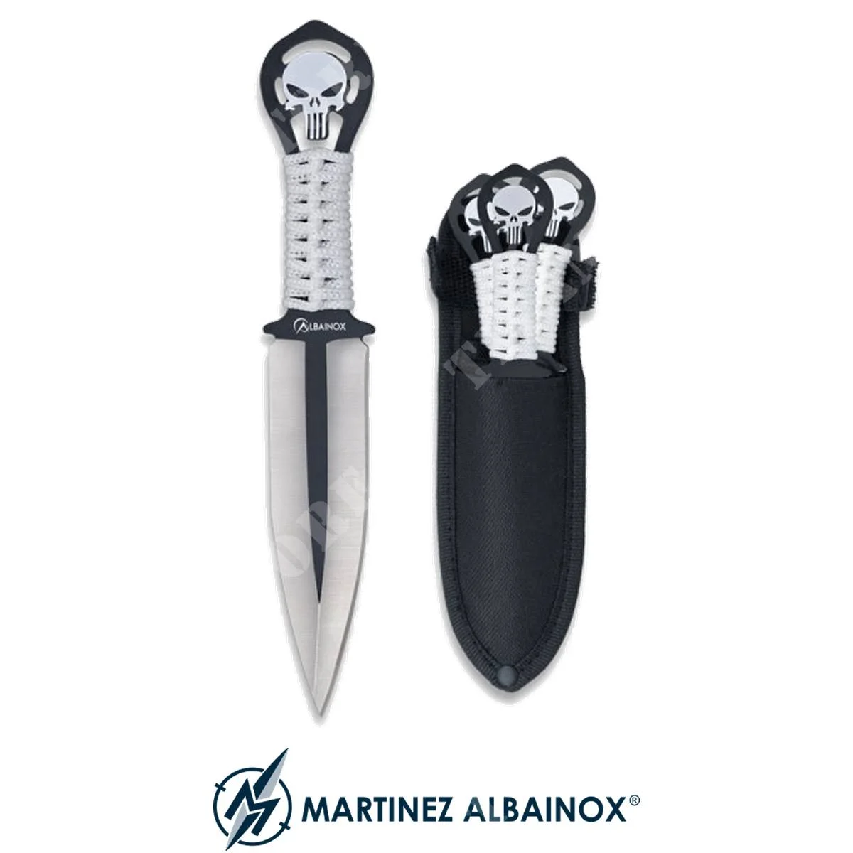 SET 3 CUCHILLOS LANZADORES 17CM SKULL ALBAINOX (ALB-32453)