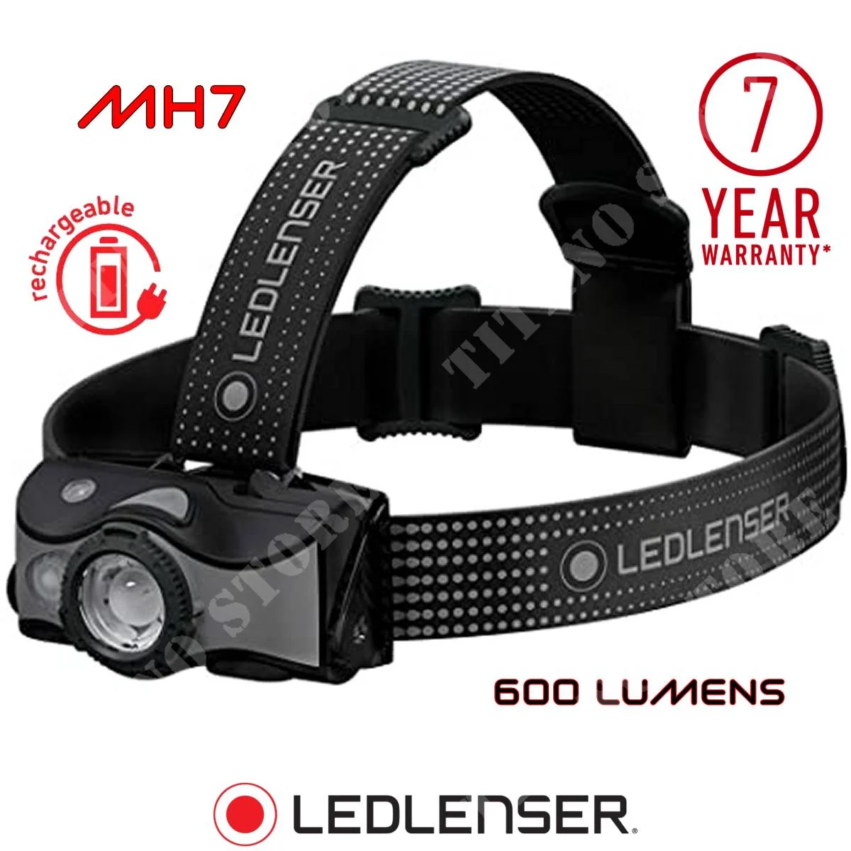 LINTERNA DELANTERA MH7 GRIS / NEGRO 600 LUMENS LED LENSER (501599)