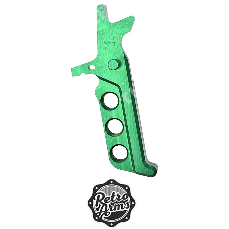 GATILLO CNC AR15 TIPO H VERDE RETRO BRAZOS (RA-6949)