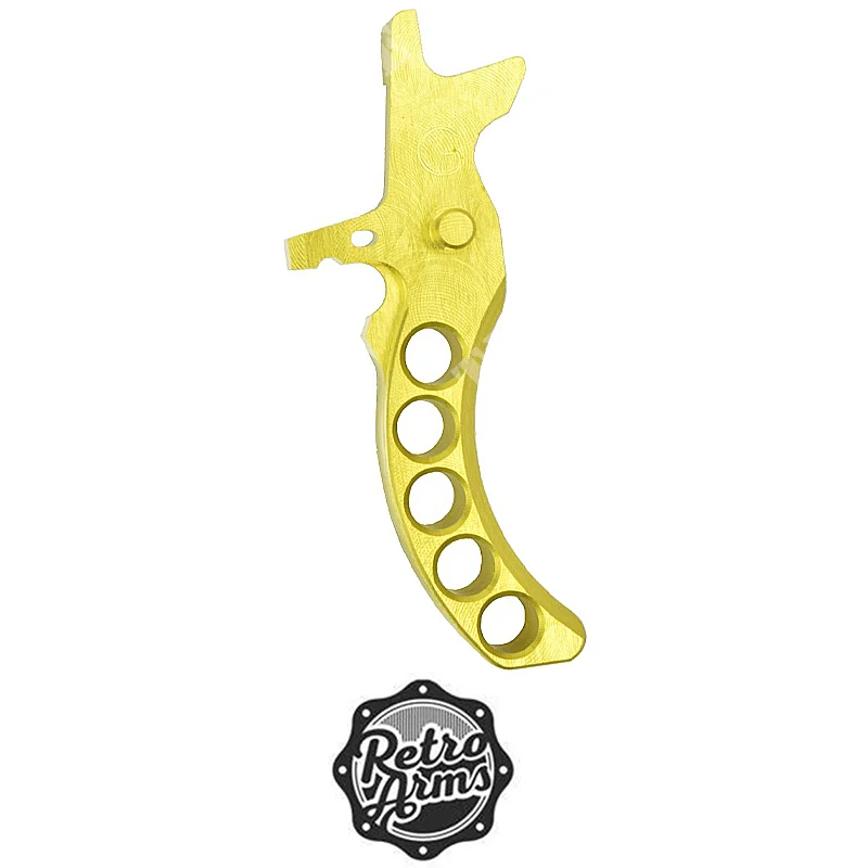 GATILLO CNC AR15 TIPO G AMARILLO RETRO BRAZOS (RA-6943)