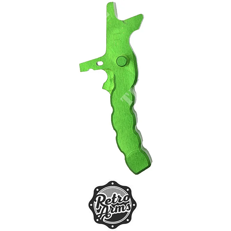 GATILLO CNC AR15 TIPO F BRAZOS RETRO VERDES (RA-6929)
