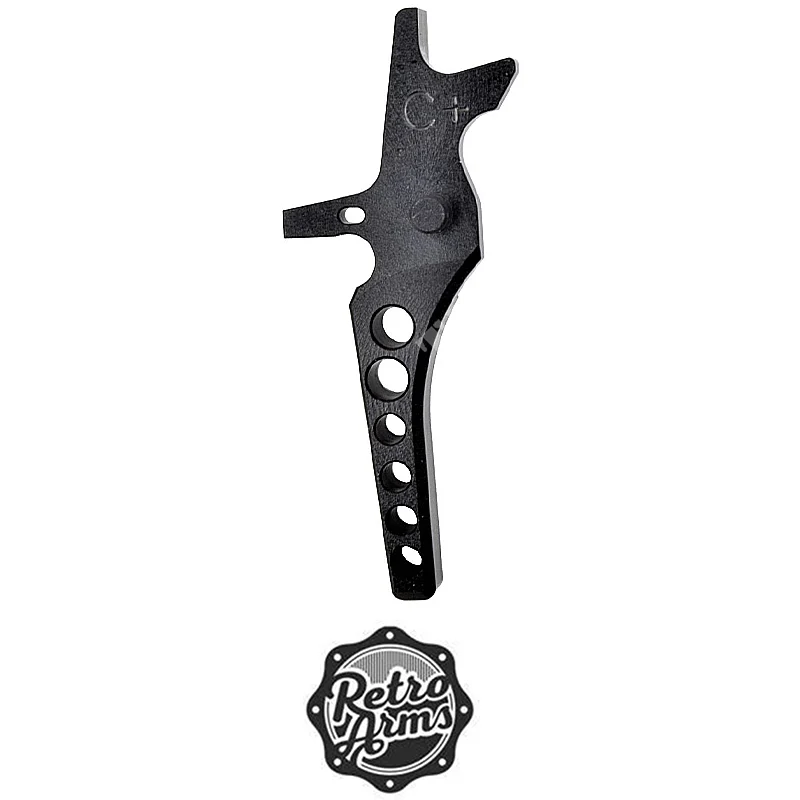 GATILLO CNC AR15 TIPO C + BRAZOS RETRO NEGROS (RA-6703)