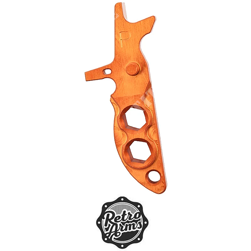 GATILLO CNC AR15 TIPO P NARANJA RETRO BRAZOS (RA-7493)
