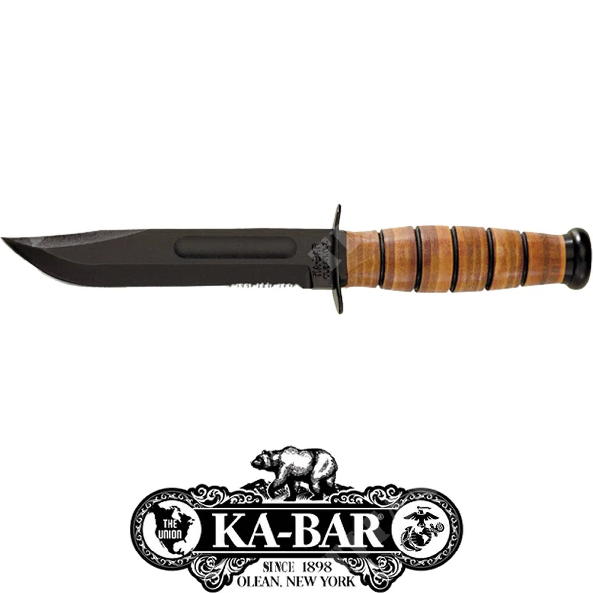 CUCHILLO 1218 USMC HOJA DERADA NEGRA KA-BAR (KBR-1218)