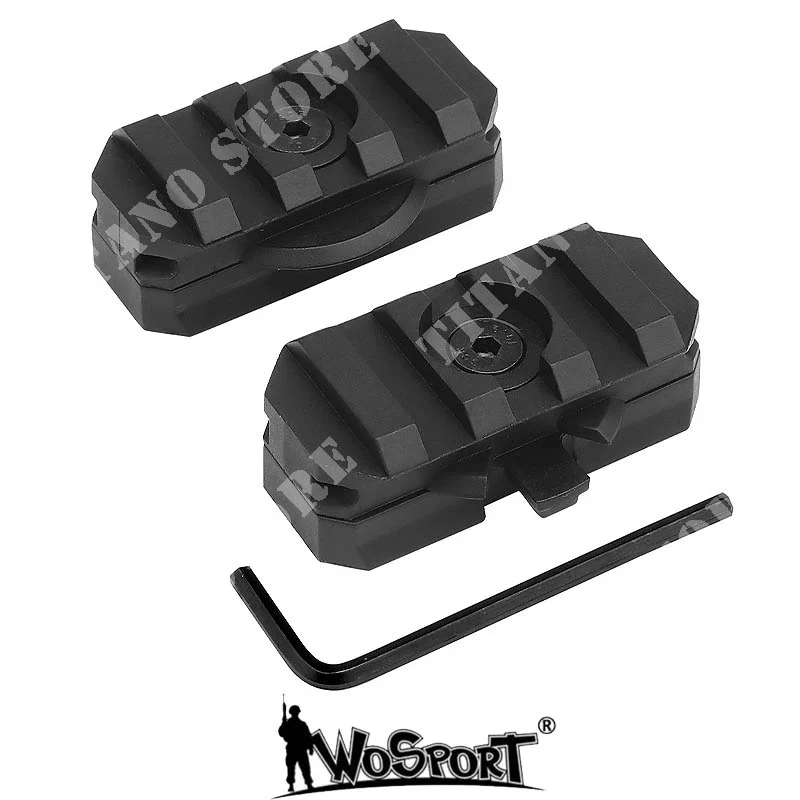 2 CORREDERAS GIRATORIAS PARA CASCOS CON GUIA 19MM NEGRA WO SPORT (WO-HL51)