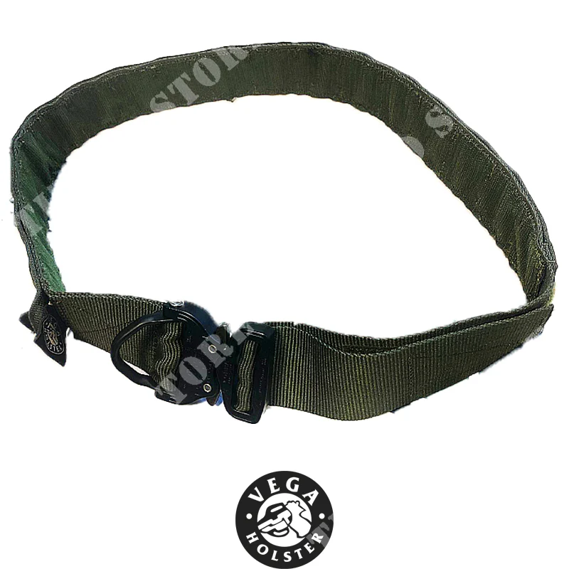 CINTURÓN TÁCTICO COBRA CON GANCHO A PRESIÓN Y MUELLES VERDES FUNDA VEGA (2V33V)