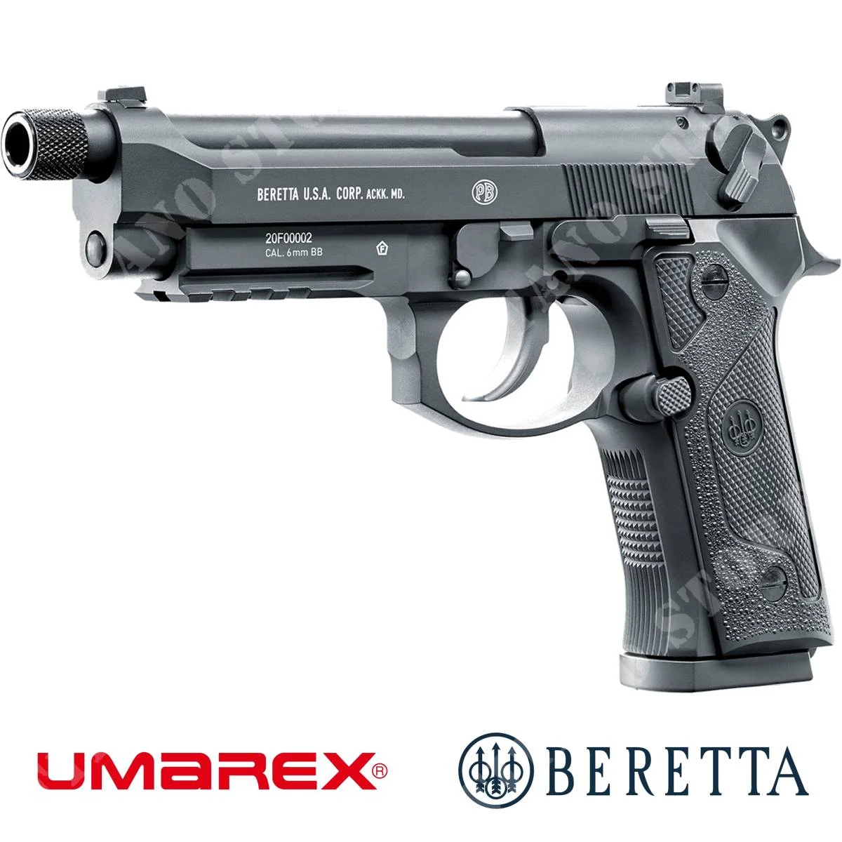 Pistola Beretta M9A3 de Co2 de 6 mm, completamente metálica, negra, Umarex (2.6491)