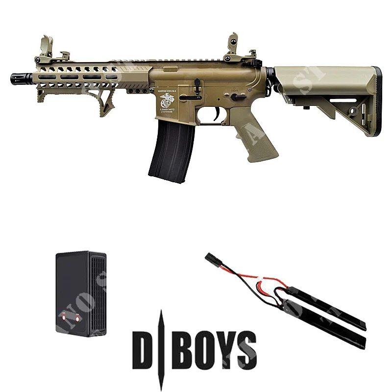 M4 8 '' ABS DARK EARTH + BATERÍA + CARGADOR DE BATERÍA LIPO D-BOYS (7301-T-KIT)