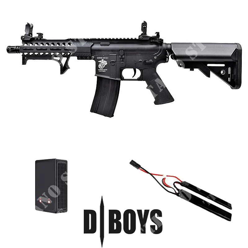 M4 8 '' FULL METAL NEGRO + BATERÍA + CARGADOR DE BATERÍA LIPO D-BOYS (7301M-KIT)