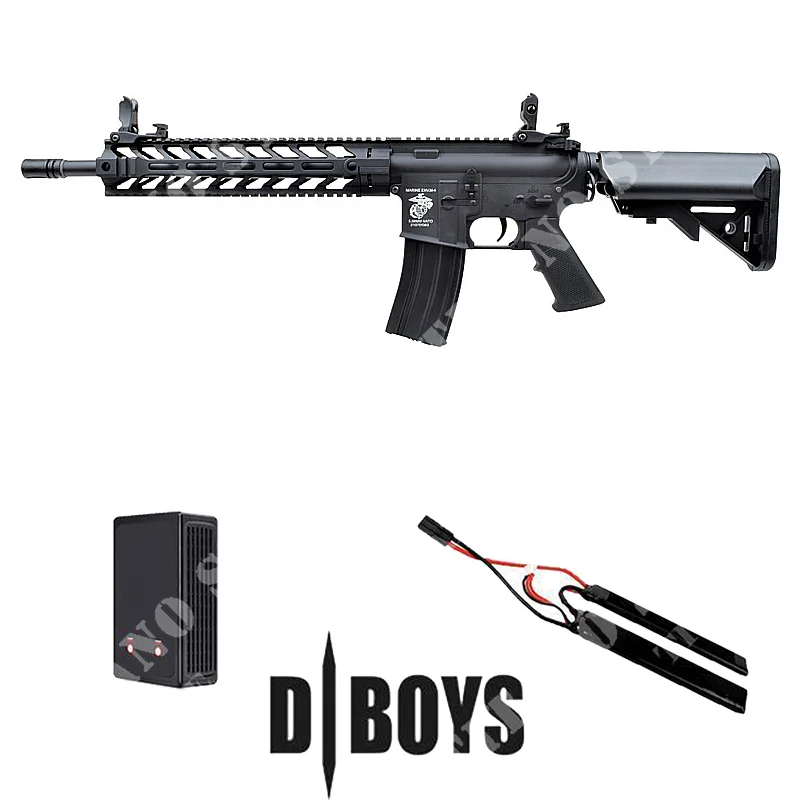 M4 12 '' ABS NEGRO + BATERIA + CARGADOR DE BATERIA LIPO D-BOYS (7303-KIT)