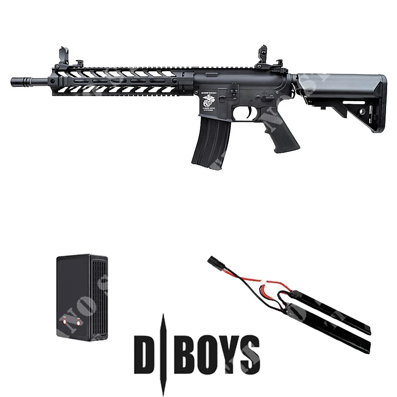 M4 12 '' FULL METAL NEGRO + BATERÍA + CARGADOR DE BATERÍA LIPO D-BOYS (7303M-KIT)