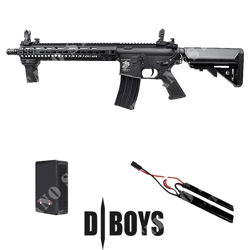M4 9,5 '' FULL METAL NEGRO + BATERIA + CARGADOR DE BATERIA LIPO D-BOYS (4982-KIT)
