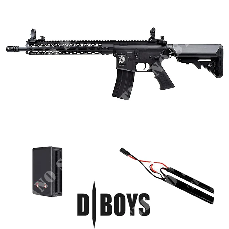 M4 12,5 '' FULL METAL NEGRO + BATERIA + CARGADOR DE BATERIA LIPO D-BOYS (4983-KIT)