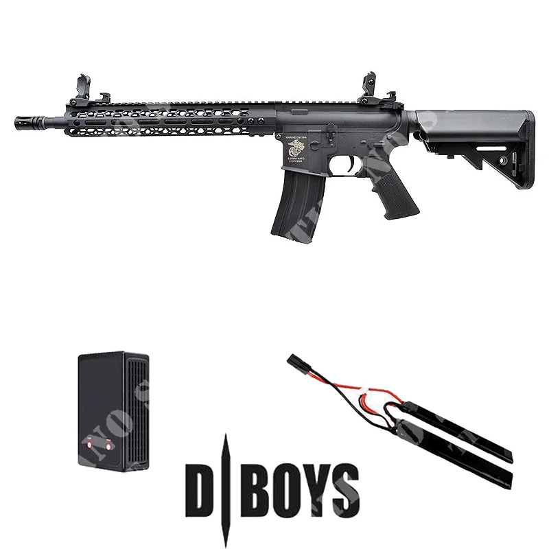 M4 12,5 '' ABS NEGRO + BATERIA + CARGADOR DE BATERIA LIPO D-BOYS (1903-KIT)