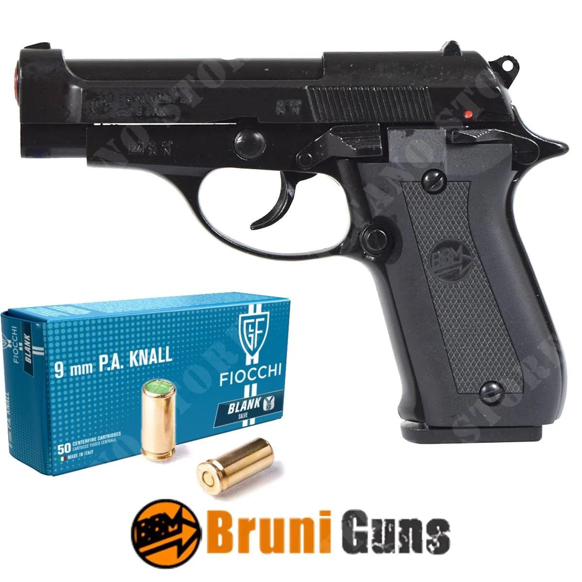 84 9 mm NEGRO + CAJA DE CARTUCHOS BRUNI (BR-2700 + CARTUCHOS)