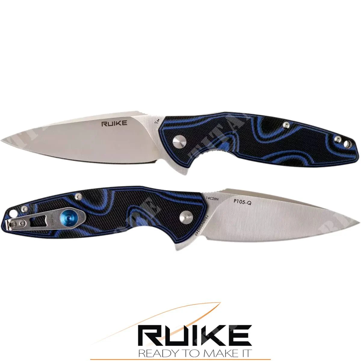 P105-Q CUCHILLO PLEGABLE G10 RUIKE AZUL (RKE P105-Q)