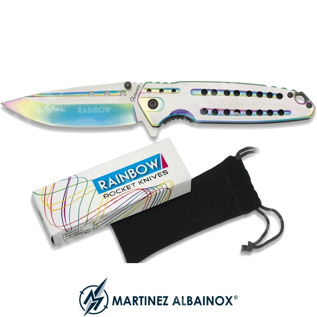 NAVAJA ARCO IRIS HOJA MULTICOLOR 9,5cm MARTINEZ ALBAINOX (ALB-18059-A)