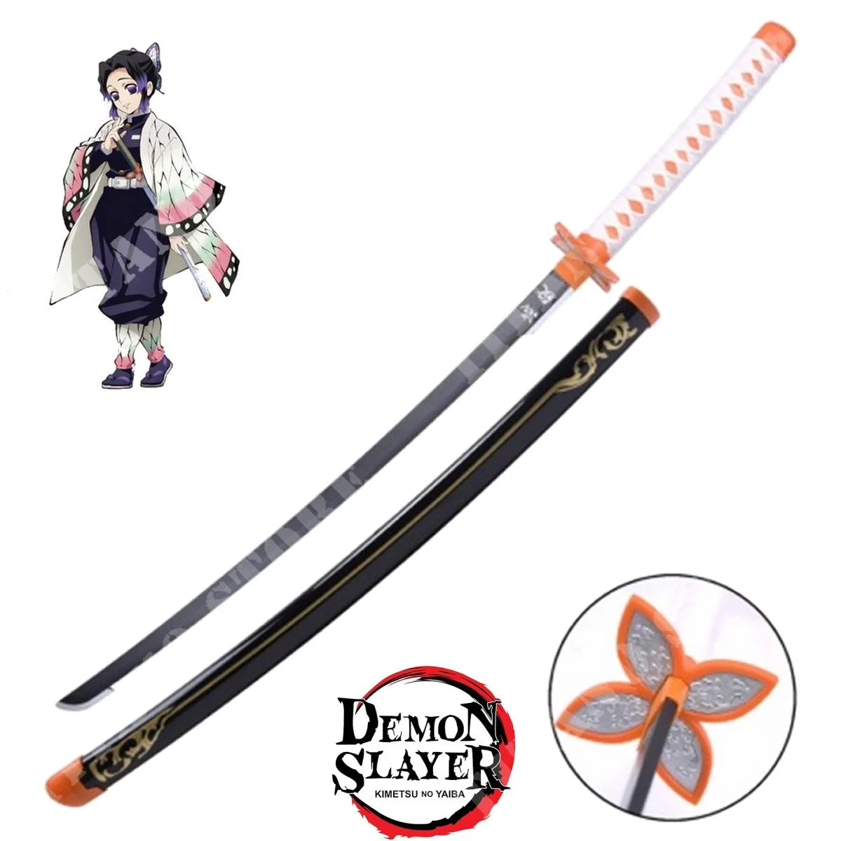 KATANA EN BAMBÚ POR SHINOBU KOCHOU DEMON SLAYER (ZS658-BLACK-WOOD)