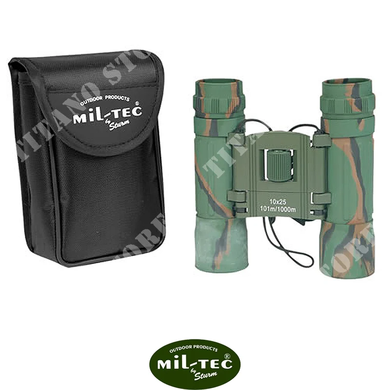 PRISMÁTICOS PLEGABLES 10x25 CAMO VERDE MIL-TEC (15702020)