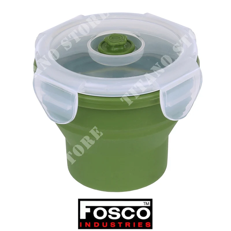 TAZA PLEGABLE DE SILICONA VERDE FOSCO (311051)