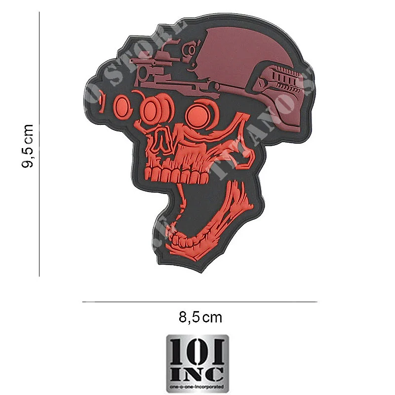 PARCHE 3D PVC VISIÓN NOCTURNA CALAVERA ROJO 19044 101 INC (440130-7440)