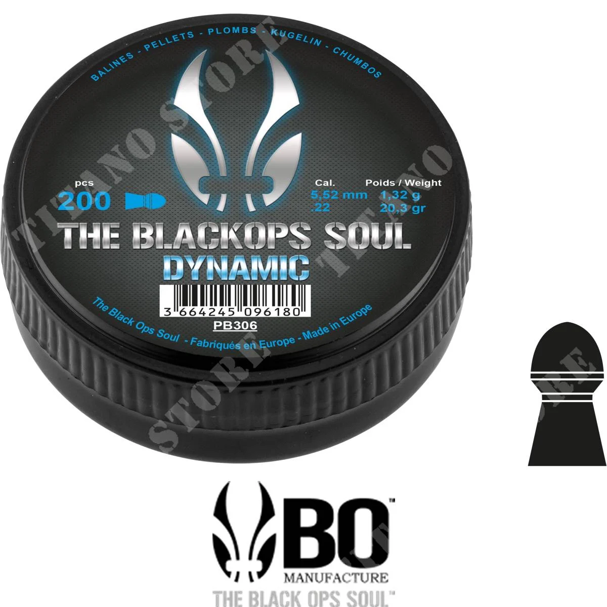 PLUMBS DINAMIC CAL 5,52mm 1,32g 200Pcs THE BLACKOPS SOUL (TBS-PB306)