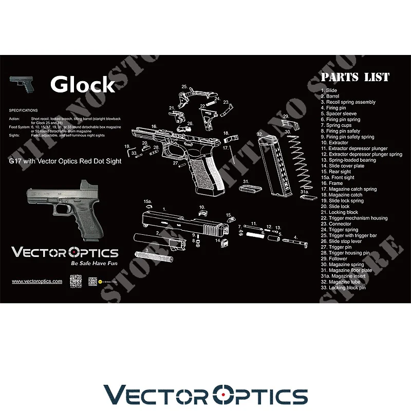 ALFOMBRA DE BANCO DE ÓPTICA VECTORIAL GLOCK (VCT-SCBM-02)