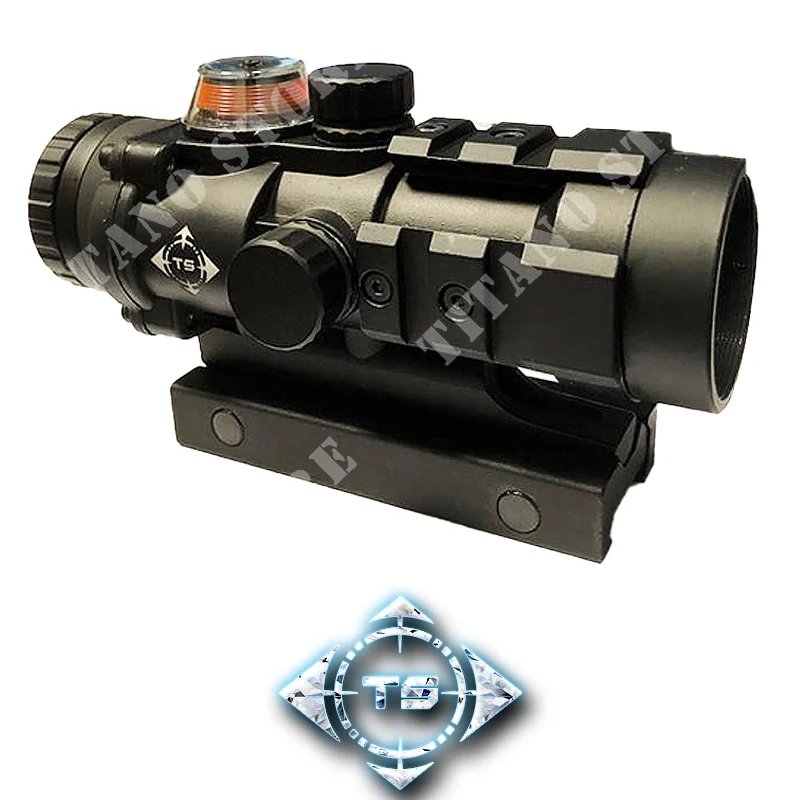 ÓPTICA GP01 3x32 NEGRO CON FIBRA ÓPTICA ROJA TS OPTICS (TSO-HL007BR)