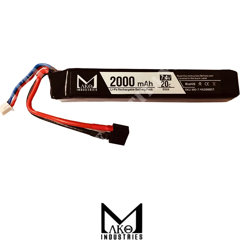 BATERÍA 7,4x2000 20C STICK DEANS MAKO (MO-7.4x2000ST)