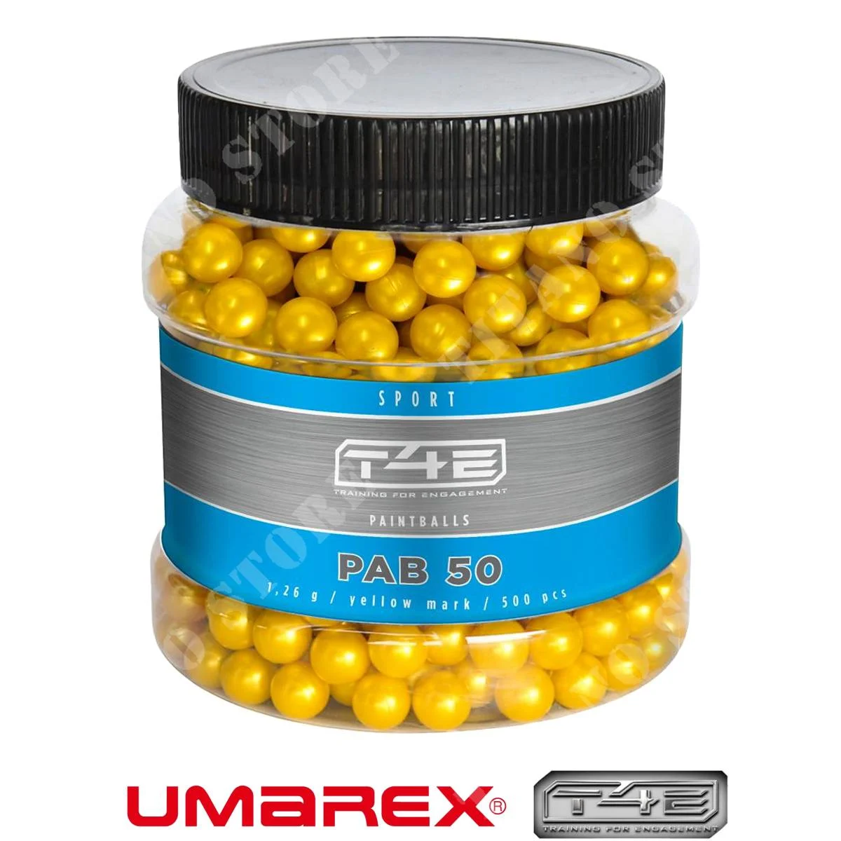 500 MUNICIONES T4E CAL.50 SPORT PAB MARCA AMARILLA 1.26G UMAREX (2.4481)