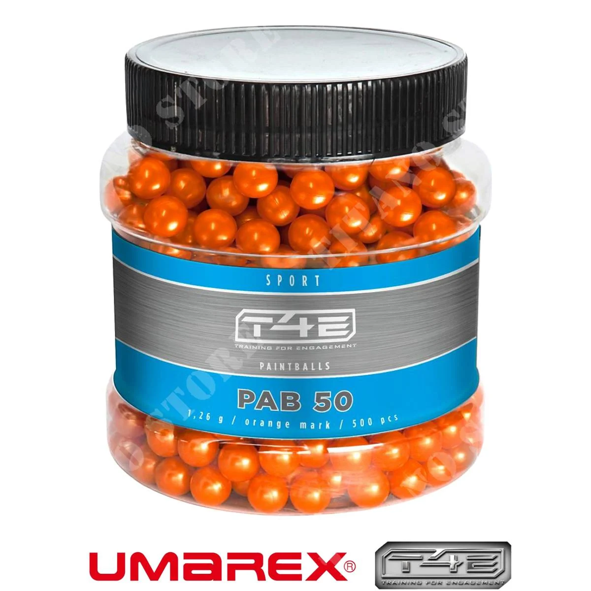 500 MUNICIONES T4E CAL.50 SPORT PAB MARCA NARANJA 1.26G UMAREX (2.4471)