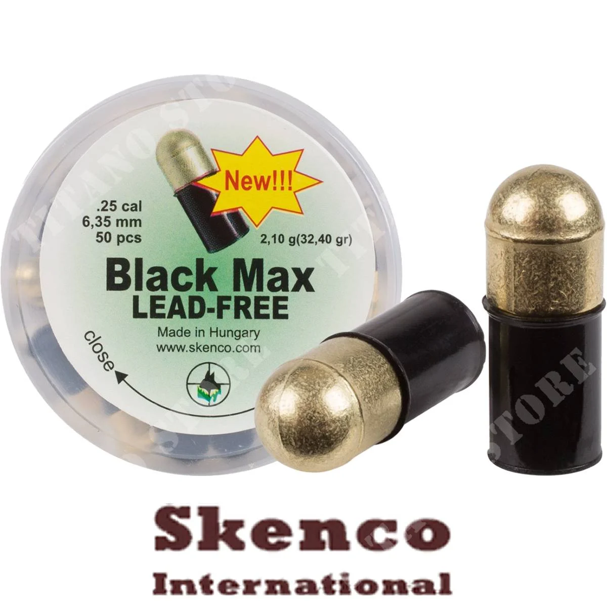 PLOMOS NEGROS SIN PLOMO MAX CAL. 6,35 mm 50 piezas SKENCO (T70580)