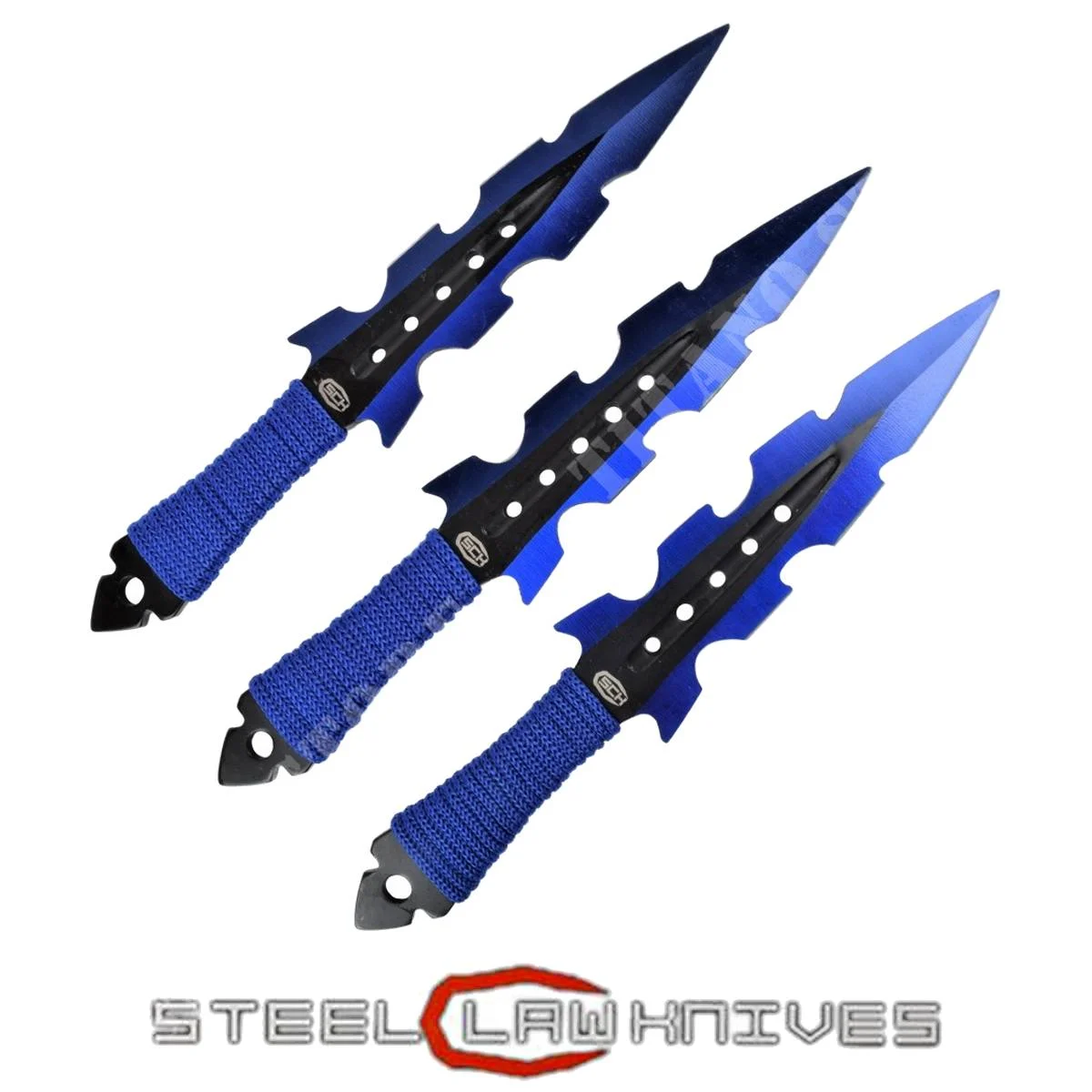SET 3 CUCHILLOS LANZADORES SCK AZUL ARCO IRIS (CW-713)