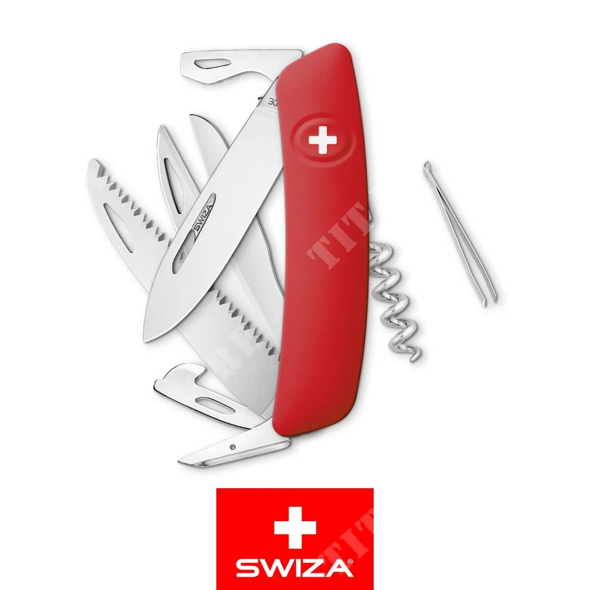CUCHILLO D09 ROJO MULTIUSOS 8 FUNCIONES SWIZA (KNI.0130.1000)