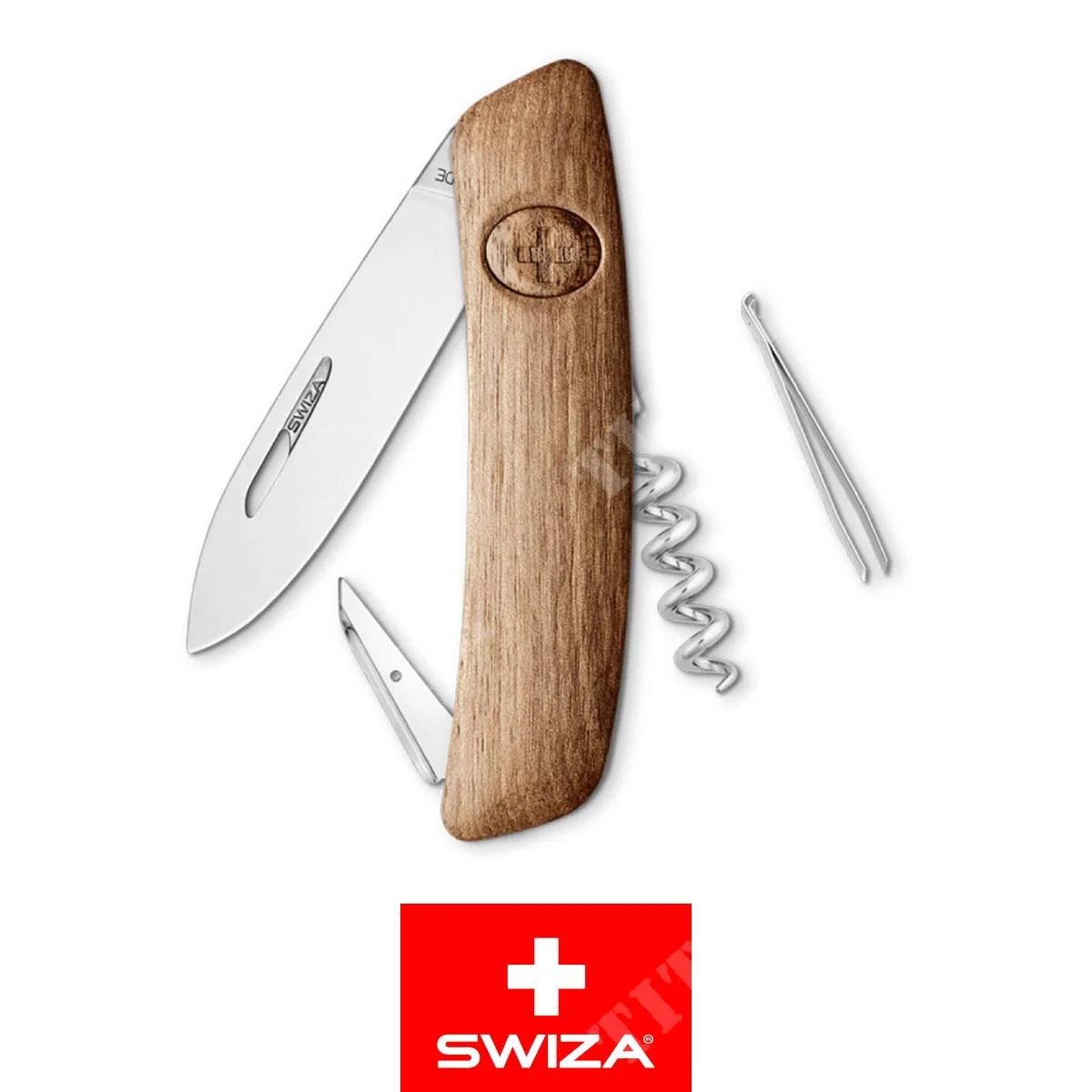 CUCHILLO D01 BOIS NOYER MULTIUSOS 4 FUNCIONES SWIZA (KNI.0010.6300)