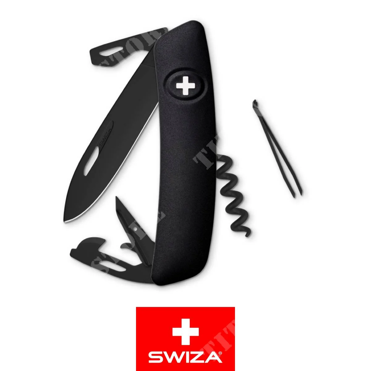 CUCHILLO D03 ALLBLACK NOIR MULTIUSOS 6 FUNCIONES SWIZA (KNI.0033.1010)